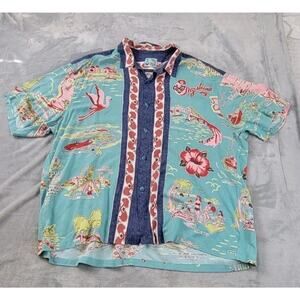 Vintage Jams World mens XXL Florida Hawaiian Shirt short sleeve camp shirt retro